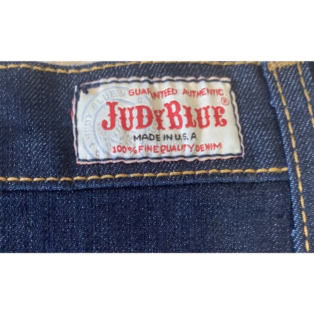 Judy Blue Denim Shorts Womens Sz 1XL Dark Wash High Rise Button Fly Made In USA - Picture 6 of 6
